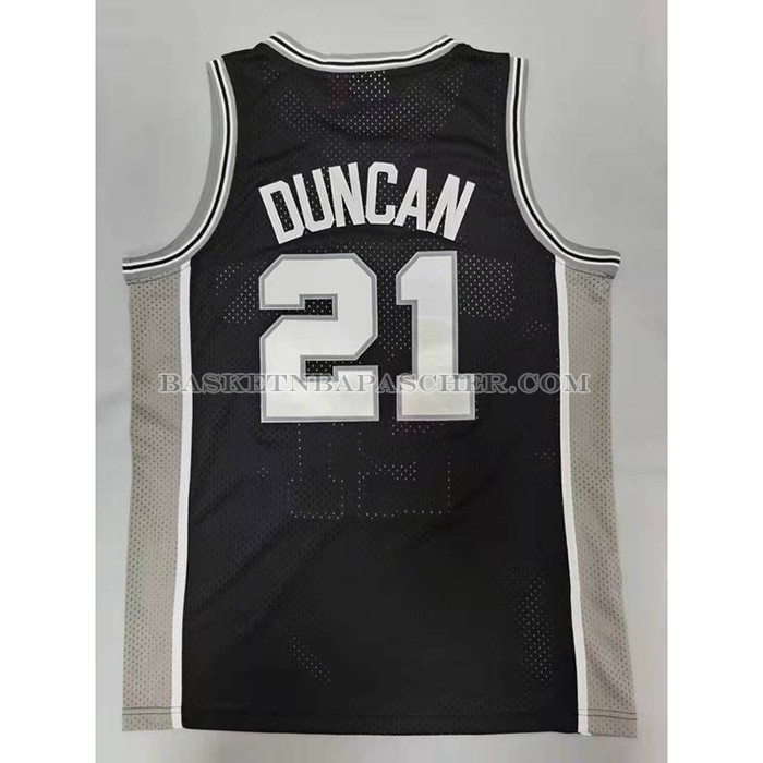 Maillot San Antonio Spurs Tim Duncan NO 21 Mitchell & Ness 1998-99 Noir2